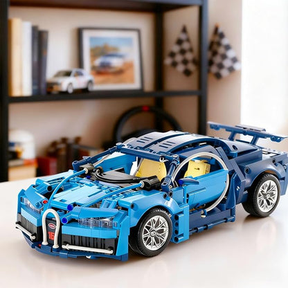 PIKARO Sports Car Building Blocks Set for Boys &amp Adults 1:14 MOC Collectible Toy Blue Race Car Model Kit Birthday Gift for Kids Teens Ages 8-14 (1144pcs)