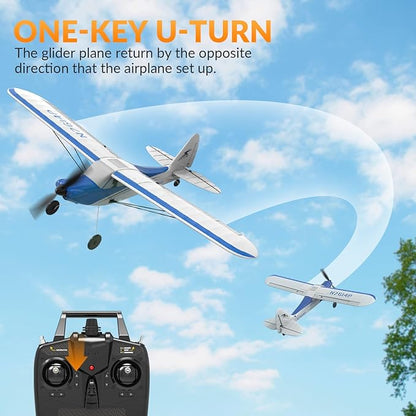 VOLANTEXRC RC Plane Trainer Sport Cub 4CH Remote Control Airplane with Prop Saver 6-Axis Gyro Stabilizer &amp 3 Modes to Fly Radio Controlled Aircraft RTF for Beginners &amp Adults (500mmBlue)