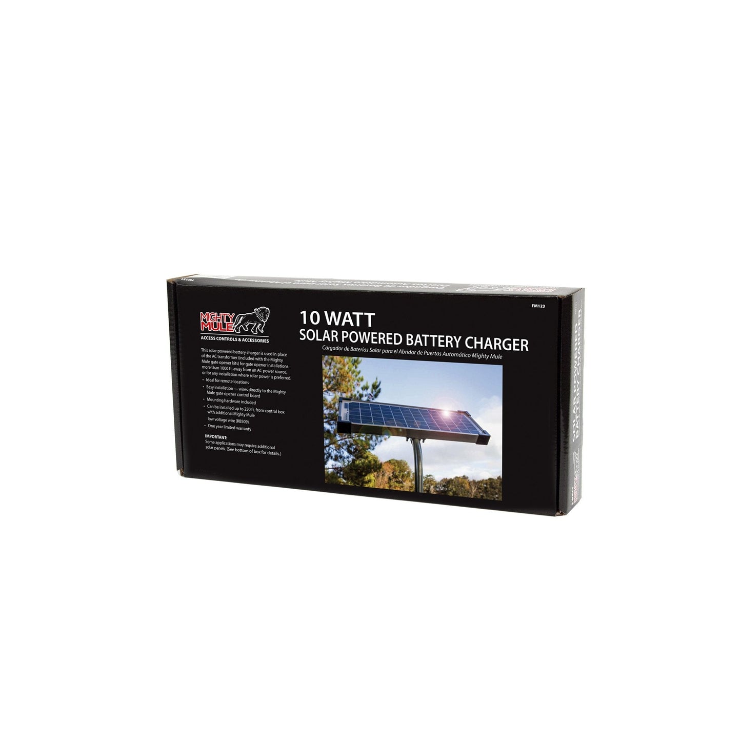 Mighty Mule MM571W Heavy Duty Smart Gate Opener, Single, Black & ar Panel Kit (FM123) for Mighty Mule Automatic Gate Openers,Black Cell & Wireless Digital Keypad (FM137)