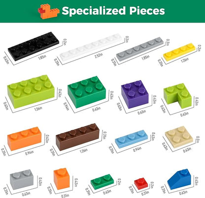 1000 Pieces Building Blocks Classic Stackable Base Plates 3 6.3 x 6.3 Blue Gray and Green Base Plates Compatible with All Major Brands