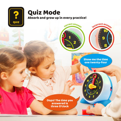 BEST LEARNING Talking Learning Clock for Kids - Telling Time Teaching Clock with Movable Hands, Quiz & Music Sleep Mode - Toddler Preschool Toy Ages 3 4 5 6 Boy Girl Birthday Gift