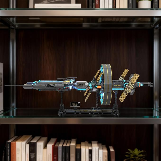 Space Station Spaceship Building Blocks Set with Motor &amp LED Lights Exploration Model Building Kits with Display Stand STEM Engineering Gift for KidsAdults and Space Fans (1471 PCS)