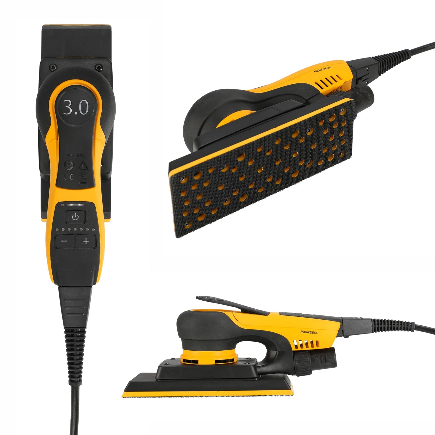 Mirka DEOS II 383X 2.75"x8" Orbital Sheet Sander for Auto Body Repair, Body Filler & Primer, 3.0mm Orbit, Brushless Motor, Low Profile, Variable Speed, Dust-Free Ready, Bluetooth
