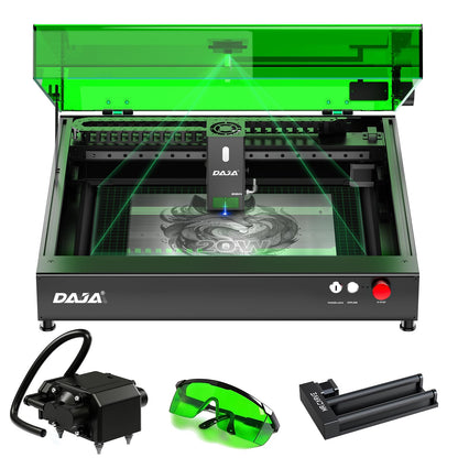 DAJA A8 20W Diode Desktop Laser Engraver Machine with Air Assist Smart 16MP Cameras, 600mm/s Speed Beginner-friendly Class 1 Safety Laser Engraver for Wood and Metal, Acrylic,