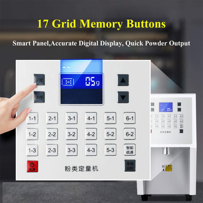 Kolice Commercial Automatic Powder Dispenser Machine, Powder Quantifier Quantitative Machine - For Powder of Sugar,Coffee,Cocoa, Milk Dispensing, 17 Memory Buttons