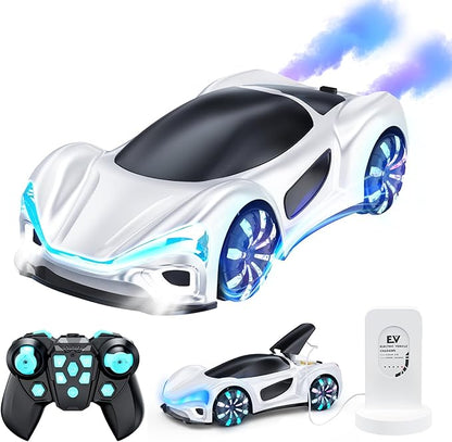Remote Control CarRC Cars Boys Toys for 6 7 8 9 10 11 12 Year Old 2.4GHz 360° Rotate RC Cars with Cool Lights Music &amp Spray Effects Cool Birthday for Kids &amp Boys 6-12