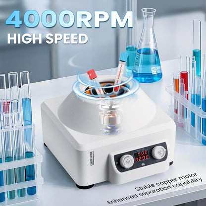 Mxmoonant Centrifuge Machine, 4000RPM Lab Benchtop PRP Centrifuges, 15ML*6 Electric Desktop Centrifuge with Digital Control 110V