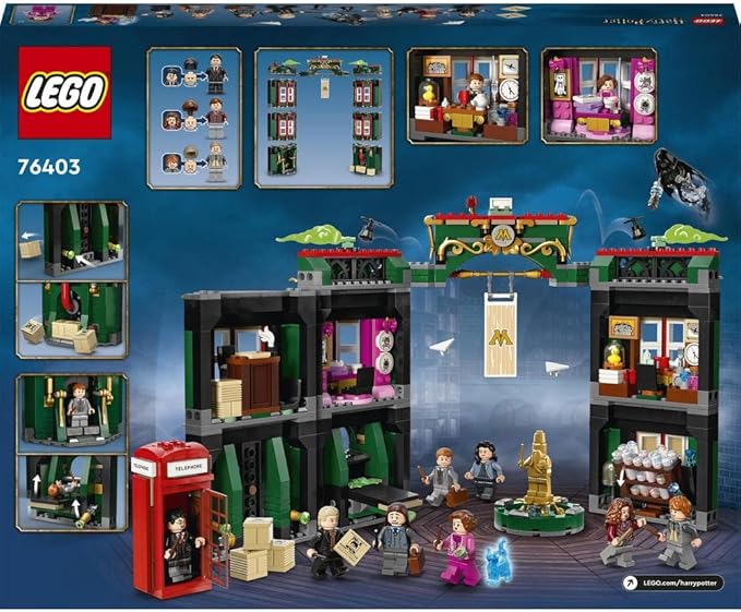 Lego Harry Potter The Ministry of Magic 76403 Modular Model Building Toy with 12 Minifigures and Transformation Feature Collectible Wizarding World Gifts