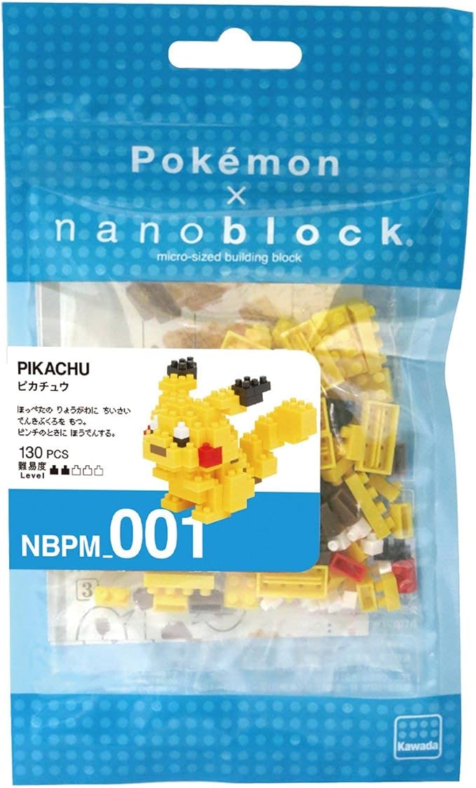 3 Set Nanoblock Bundle - Gyarados Charizard and Pikachu - Adjustable Pokemon Characters (Japan Import)