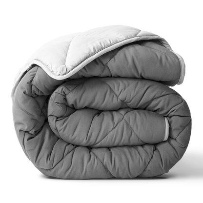 ViscoSoft King Comforter - Cloud-Soft Down Alternative Duvet Insert, All Season Cooling Lightweight Reversible Quilted Blanket for Bedroom & Guest Room, Oeko-TEX Certified, Light/Dark Gray