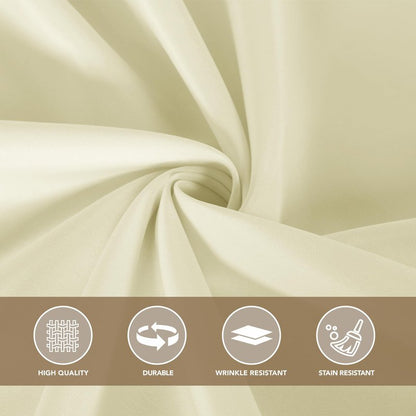 sancua Rectangle Tablecloths for 6 Foot Tables, 6 Pack - Washable Polyester Fabric Table Cloth for Wedding Party, Birthday, Banquet Reception, 54x108 Inch, Beige