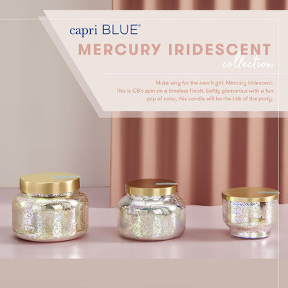 Capri Blue Volcano Scented Candles for Home - Mercury Iridescent Inverted Jar Candles - Housewarming Gifts for Women & Men - Long Burning Soy Wax Blend - Capri Blue Volcano (10 oz)