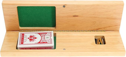 Canoe Cribbage Board Game Set Camp Nautical Print Continuous 3 Track Travel Cribbage Boards Unique Wooden Board Games for Adults 9 Metal Cribbage Pegs 12 Inches