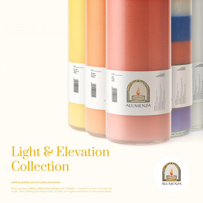 Alumenza 3 Pack Yellow 7 Day Candles in Glass Jar – Paraffin Wax, Clean Burning Unscented | Large & Tall Devotional Prayer Pillar Candles for Home, Memorial, Spells, Long Lasting