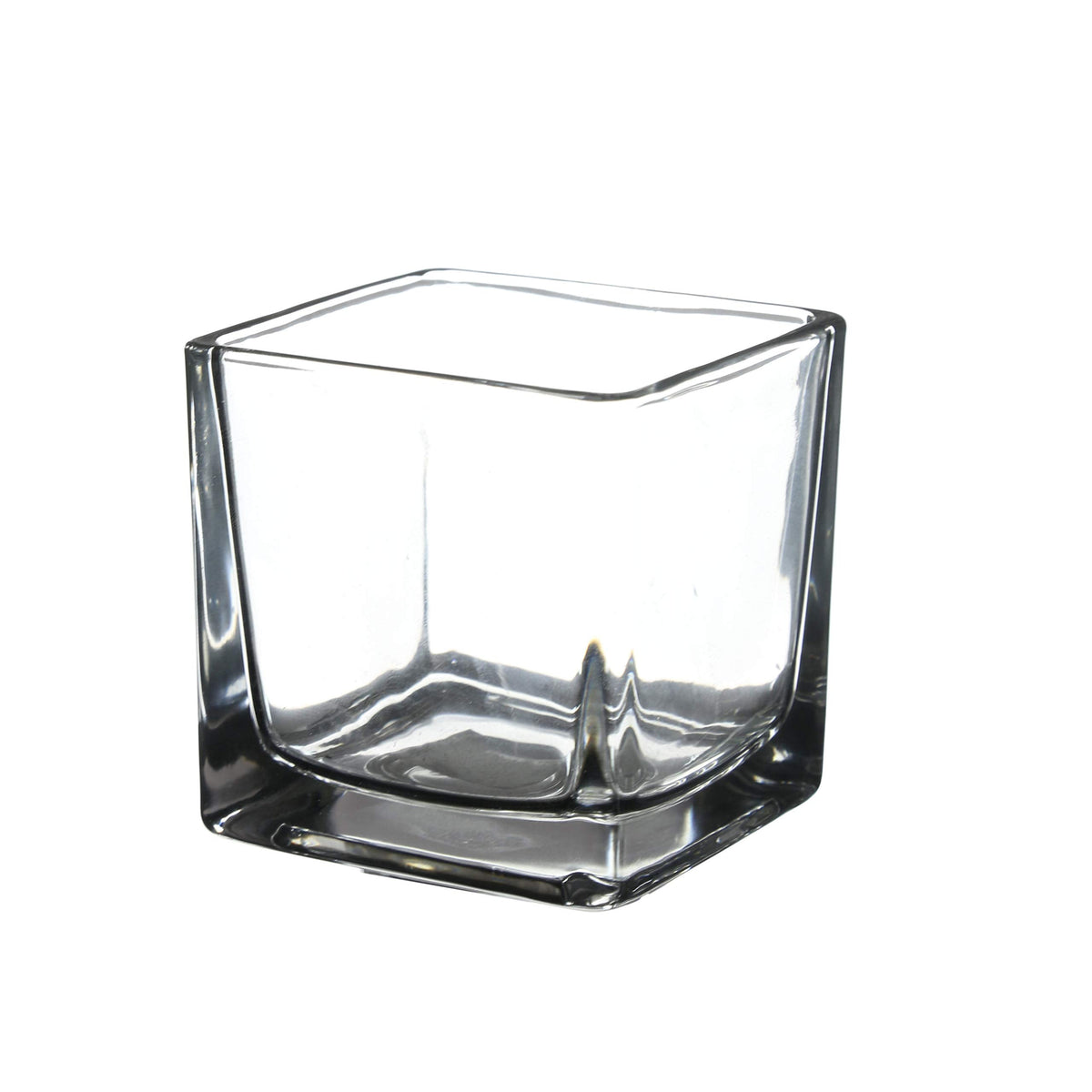 WGV 3 Inch Clear Square Cube Glass Votive Candle Holder Vase, Small Tiny Mercury Tea Light Terrarium Décor 3x3”, 1 Pc
