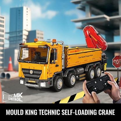 Mould King 17050 Technic Mobile Construction Crane Truck Building Blocks RC Pneumatic Heavy-Duty Truck Lorry Crane Building Set for Adult Construction Vehicles Model for Adults(4012 PCS)
