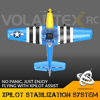 Remote Control Airplane for Adults P51 Mustang 4 Channel RC Plane with 6-Axis Gyro Aerobatic WW2 Warbird Fighter Glider Park Flyer Gift