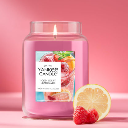 Yankee Candle Iced Berry Lemonade Scented Candle, 22oz Large Jar with up to 150 Hour Burn Time, Giftable