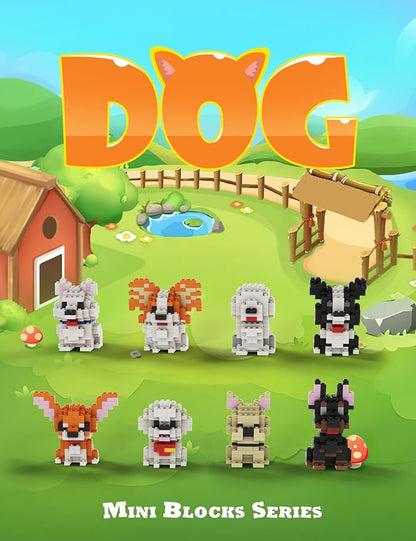 SEMKY Micro Mini Blocks Dog Series 8 in 1 Animal Model Set(1002Pieces) -Building and Pet Toys Gifts for Kid