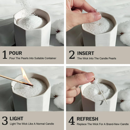 Pearled Candle Cotton Wicks 50-Pack for Sand Candles Making - 2Inch Metal-Free and Lead-Free Refill Sand Wax Wick for Candle Making DIY (Black)