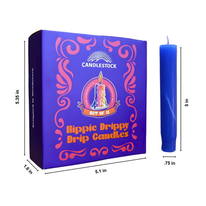 Candlestock Hippie Drippy Drip Candles - Pack of 11 Dripping Taper Candles - Wine Bottle Melting Candles (White)