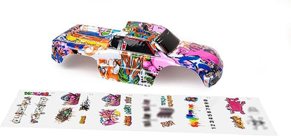 SummitLink Custom Body Compatible for 1/10 Scale RC Car or Truck (Truck not Included) (Graffiti Pink Pig)