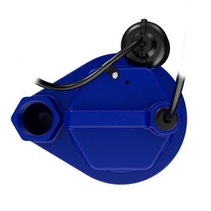 JACKEL SEW501CIT 1/2 HP 9300 GPH Cast Iron Submersible Sewage Pump with Piggy-Back Tethered Float Switch