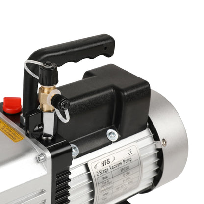 HFS(R) 2 Stage Rotary Vein Vacuum Pump - 12 CFM, 1HP, 110V, 1/4"-3/8" SAE Inlet Port