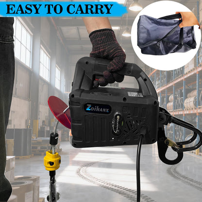 Zoihanx 3-in-1 Electric Hoist Winch,1100lb Portable Electric Winch with Double Hooks,110V Wire and Wireless Remote Control Power Winch Crane for Garage, Warehouses, and Factories