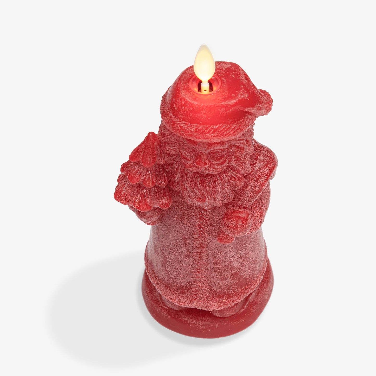 Luminara - Flameless Holiday LED Candle Battery Operated Moving Flame - Red Santa - Pack of 1-3x7 - Unscented Indoor Realistic Flickering Safe