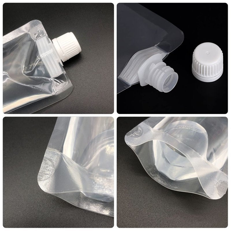 Keon Plastic Pouches - Leak-Proof, Reusable, Flexible Juice Bags, BPA-Free for Travel, Outdoor Sports, Concerts, Events
