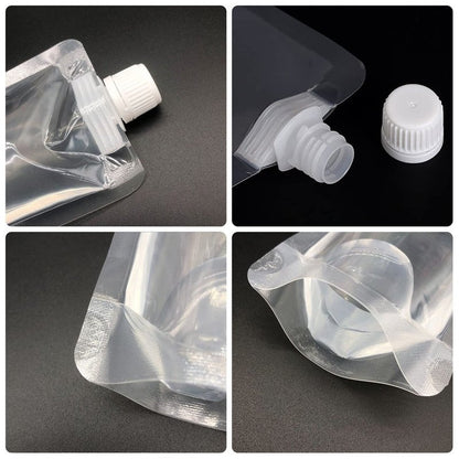 Keon Plastic Pouches - Leak-Proof, Reusable, Flexible Juice Bags, BPA-Free for Travel, Outdoor Sports, Concerts, Events