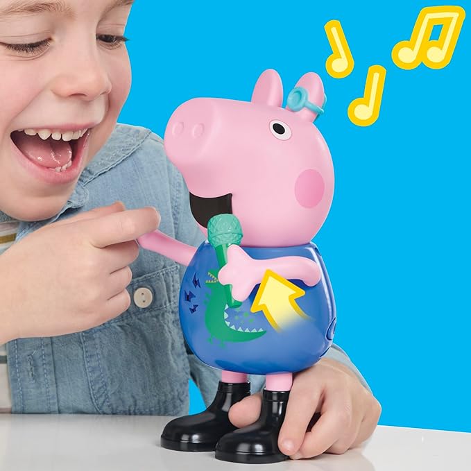 Peppa Pig Joke &amp Sing George 8-Inch Figure Musical Toy with 50+ Sounds and Songs Basket Stuffers Preschool Toys for Girls and Boys Ages 3+