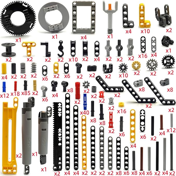 ZHX Technical Parts Beams Axles Connectors Bricks Sets - 457 Pieces Chassis Frame Liftarm Push Rods for Technic Car MOC Building Block Toys