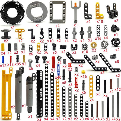 ZHX Technical Parts Beams Axles Connectors Bricks Sets - 457 Pieces Chassis Frame Liftarm Push Rods for Technic Car MOC Building Block Toys