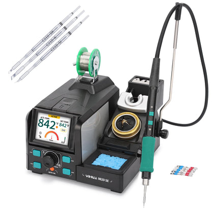 YIHUA 982D SE 200W Micro Soldering Kit with Precision Soldering Iron Station with 4 Soldering Tips, Lead-Free Solder, Auto Temperature Calibration Function