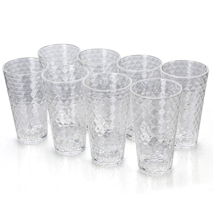AKMQYM BPA-Free Plastic Tumblers 8 Pack (8x22oz) | Reusable Dishwasher Safe | Stackable Shatterproof Cups | Plastic Drinkware & Drinking Tumblers for Restaurant, Home, Party