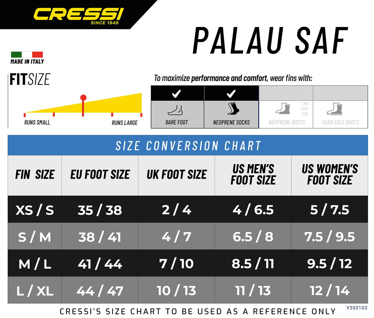 Cressi Palau SAF, Black/Yellow, M/L