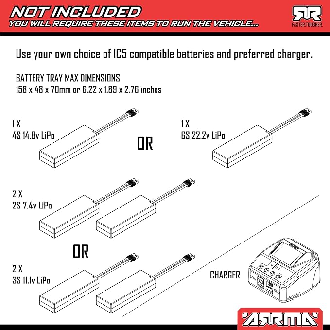 ARRMA RC Truck 1/8 Notorious 4X4 6S BLX BRUSHLESS V6 Stunt Truck RTR (Battery and Charger Not Included) (Black) ARA8611V6T1