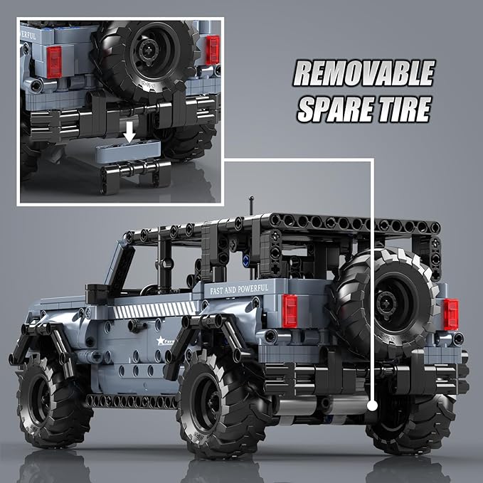 Mould King 15085 Off-Road Vehicle Building Sets Pull Back &amp Launch Car Building Blocks Kit Collectible Car Model Toy for Adults Teens 12+ (828 Pieces)