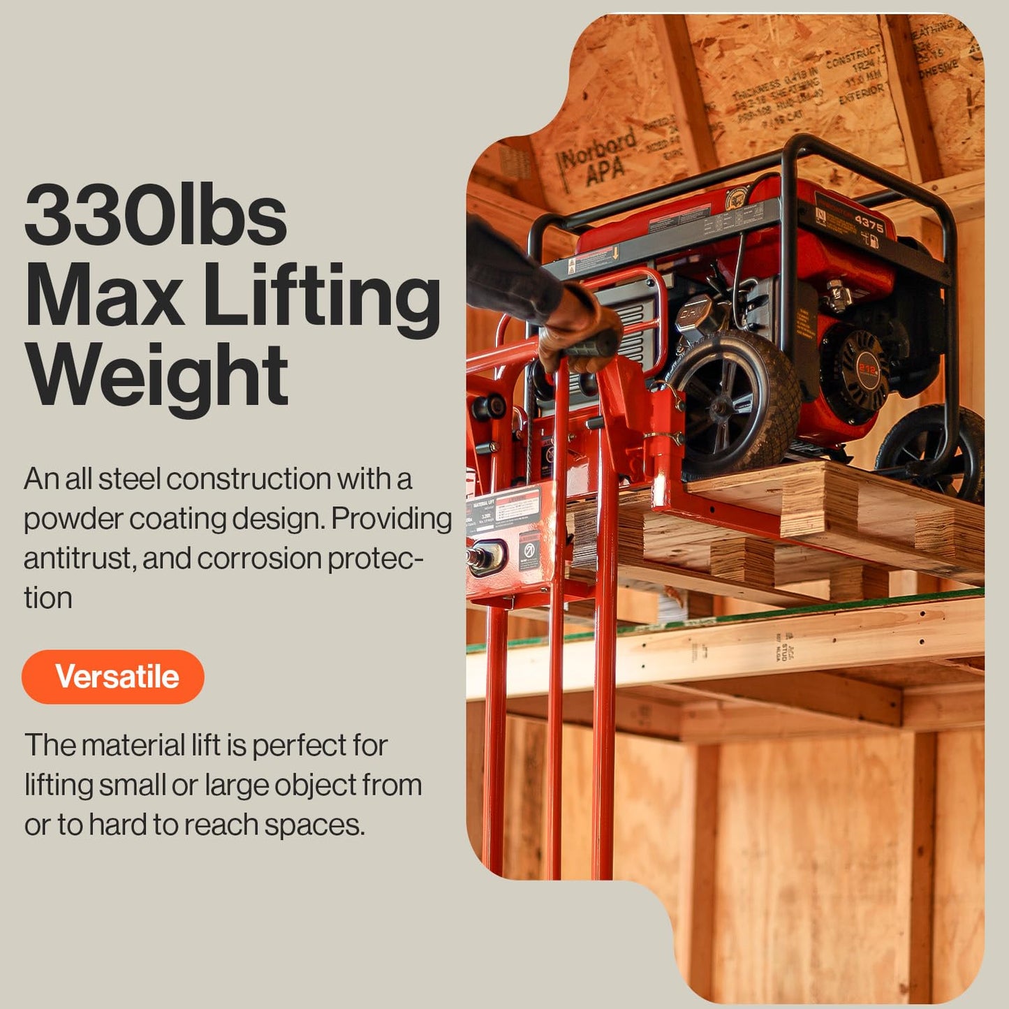 SuperHandy Material Lift Winch Stacker & GoRise Electric Floor to Stand Lift – 500 Lbs Capacity, Standing Assistance（Bundle Deal）