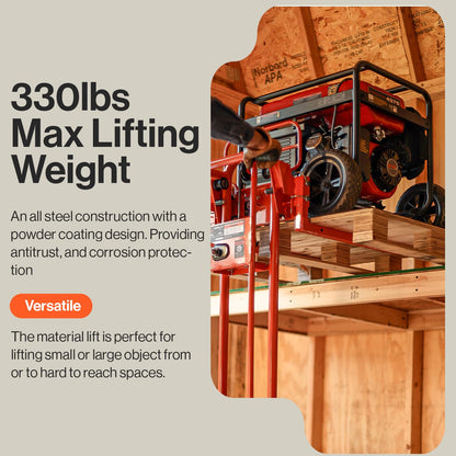 SuperHandy Material Lift Winch Stacker & GoRise Electric Floor to Stand Lift – 500 Lbs Capacity, Standing Assistance（Bundle Deal）