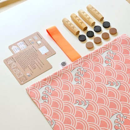 Giftable YUTNORI(Portable Board Game) Traditional Korean Party Game (with Unique Dice) Korean Folk Game YUNNORI 2~4Teams 15min Strategy &amp Luck Fast Pace Mini Board Game
