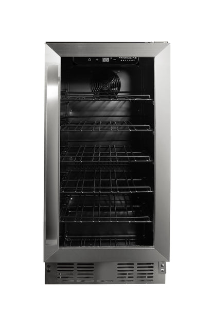 Frigidaire Gallery, 22.5" Wide Beverage Cooler, 30-Bottles Stainless Steel, with Lock, Tempered Glass Door, Frost Free, Glass Door, Stainless Steel, Built-in