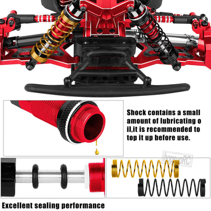 hopsupRC Upgrade Parts for 1/10 Big Rock 4X4 V3 3S BLX,RC Shocks&Arms&Caster Blocks hubs&25T Direct Mount Servo Saver&Steering Bellcranks&CVD&Support&Gearbox&Center Driveshafts&Links,Red