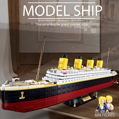 Model Set Ship Brick Set Gift for Adults and Kids 6+ with 2 Major Minifigures Compatible with Lego Sets STEM Big Shape Brick Set Ideal for Fans' Collection 2401 PCS