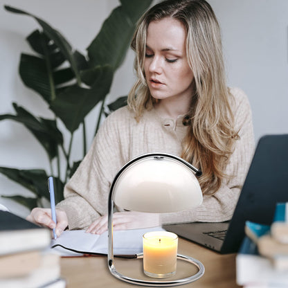 LUDENGJI Modern White Glass Candle Warmer Lamp ;Wide-Base Candle Warmer with Timer and dimming Functions; Home Decor ;Gift for dad