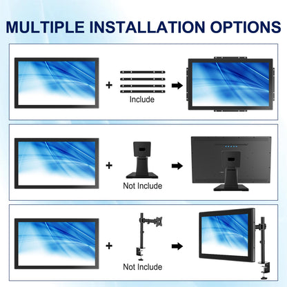 Bosunre 23.8 Inch Multi-Touch Screen Monitor, VESA Mount & Open Bracket Installation,Open Frame Touch Monitor,1920x1080 Resolution for Vending, HMI and Digital Signage 7x24h Work