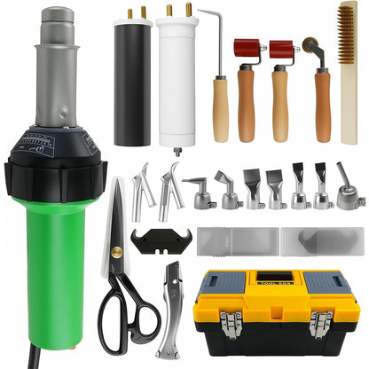 110V 1600W Professional PVC Roofing Welding Tools, Hot Air Plastic Welder Kit with Plastic Case, Heat Gun Kit Weld for Water Tanks, PVC Floor and Plastic Boats