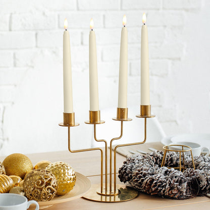 Baquler 24 Pcs Flameless Taper Candles LED Taper Candles Flickering Bulk Ivory LED Candlestick for Easter Wedding Church Halloween Christmas Party Decor Table Centerpiece, 8.5 in, No Batteries